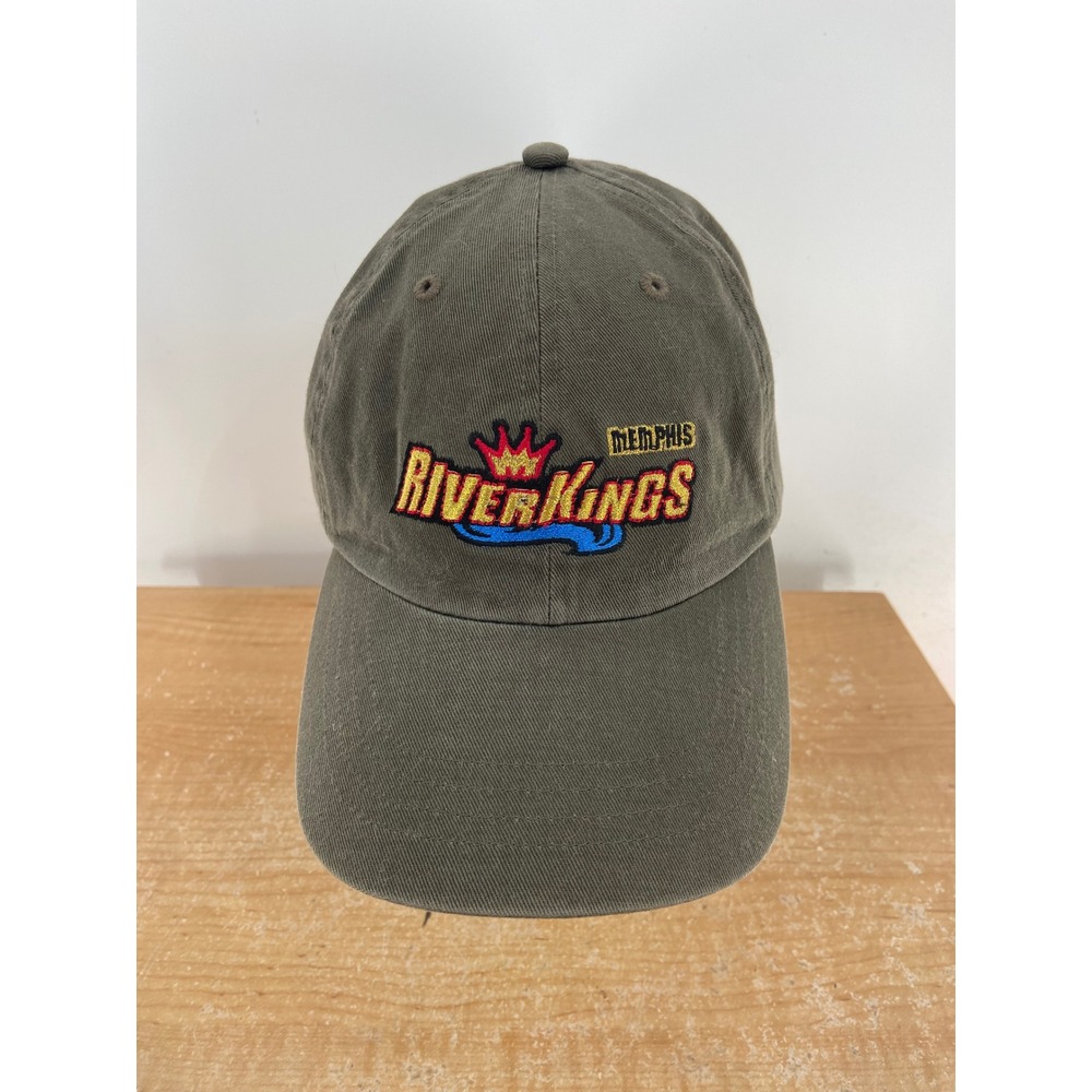 Vintage Memphis Riverkings Hockey Hat 2000 Inaugural Season Olive Green Dad Cap
